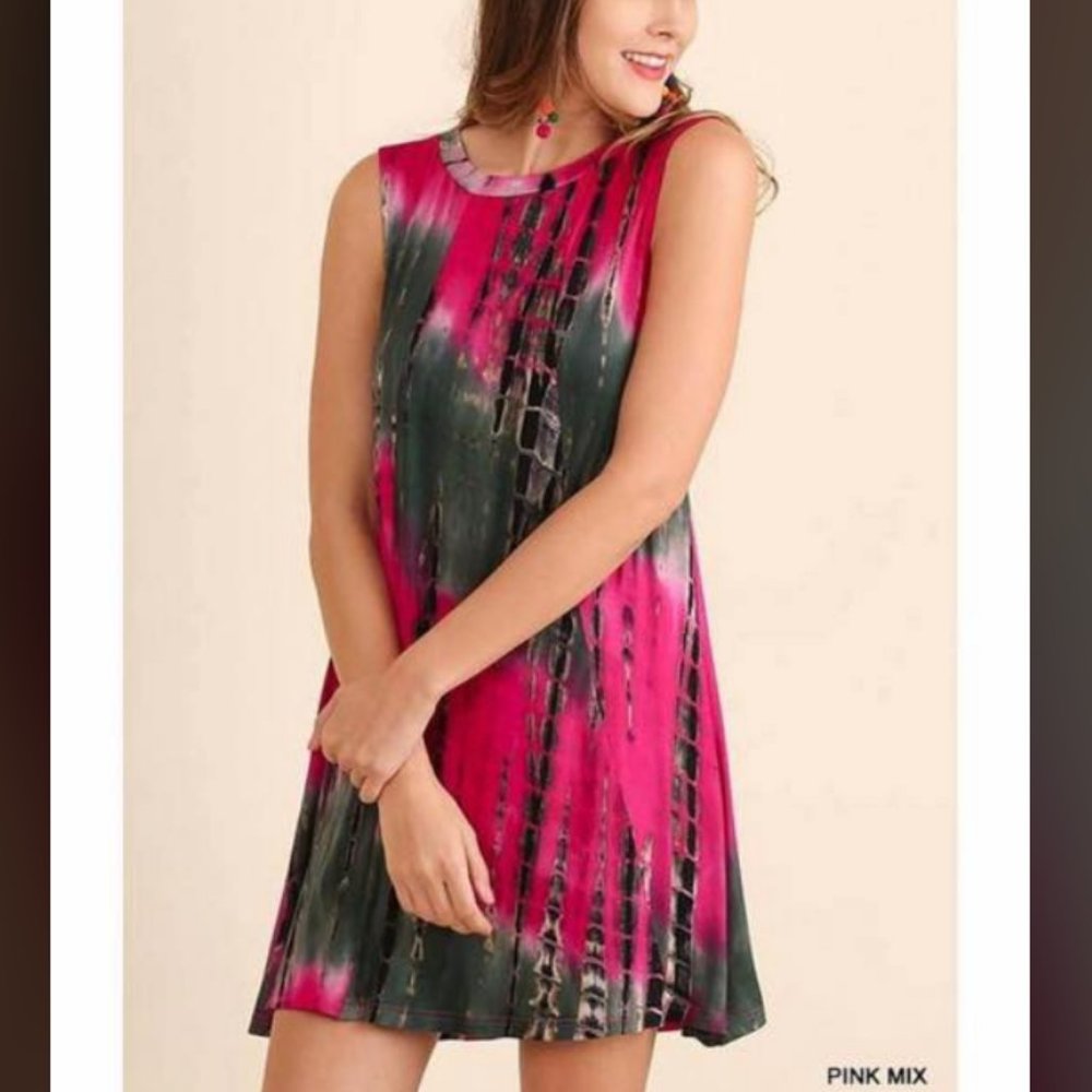 Pink Mix Tie Dye Dress